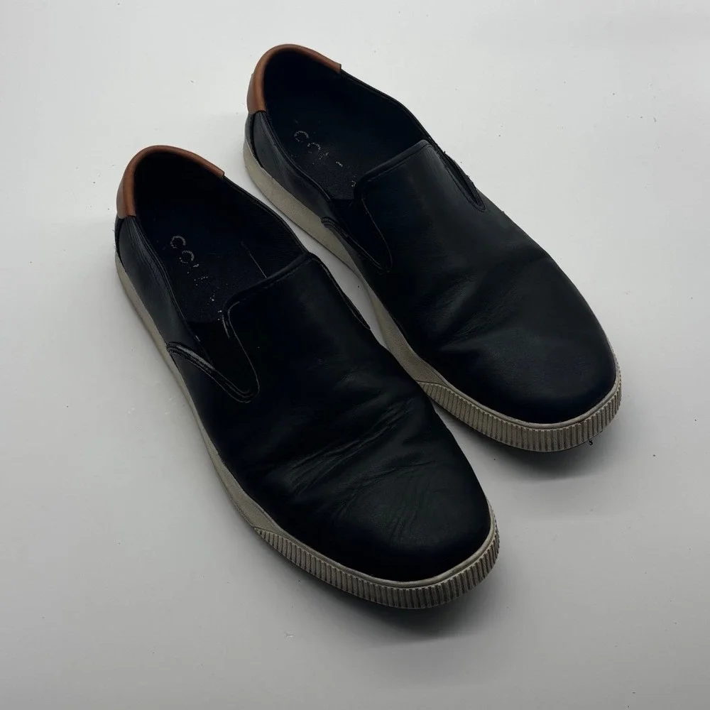 Cole Haan Nantucket 2.0 Mens Black Leather Slip On Sneakers Size 10.5 M